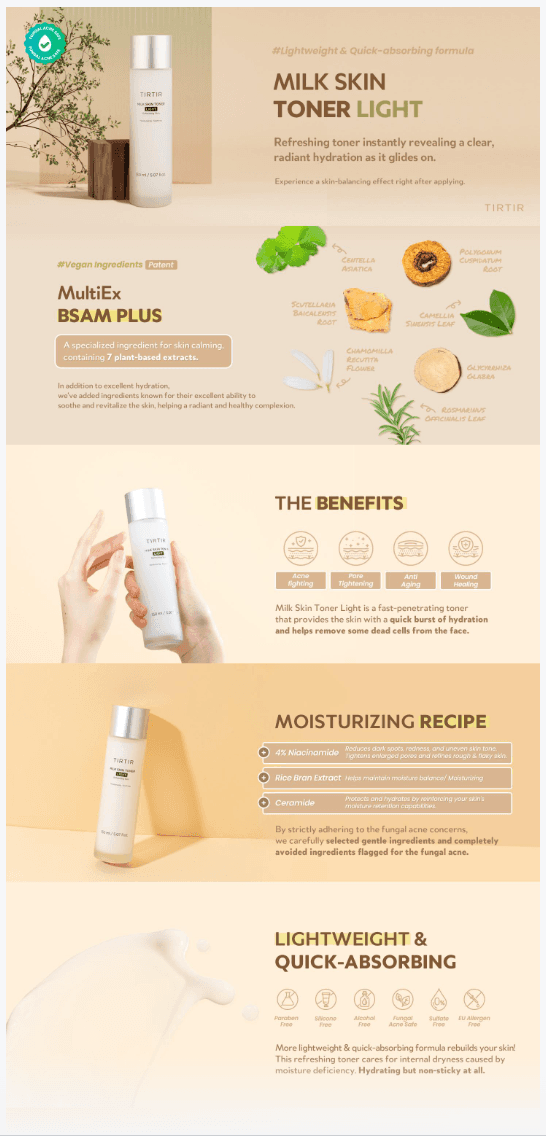 Tirtir Milk Skin Light 150ml  detail 1