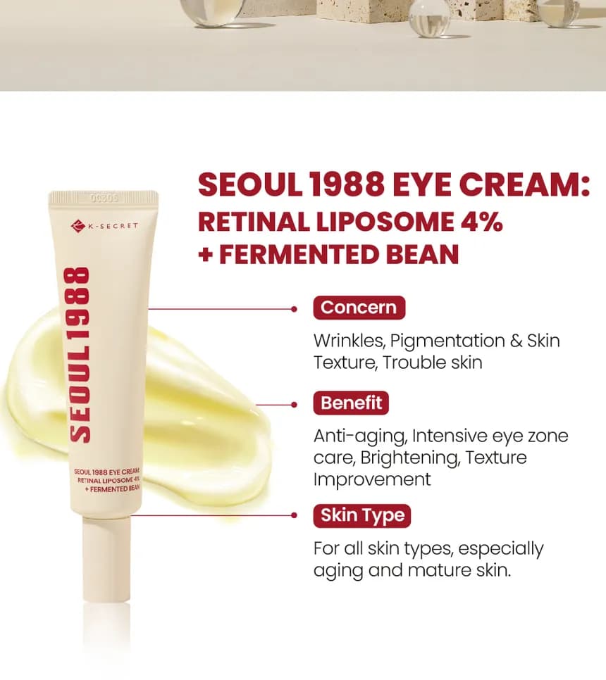 KSECRET - SEOUL 1988 Eye Cream : Retinal Liposome 4% + Fermented Bean detail 2
