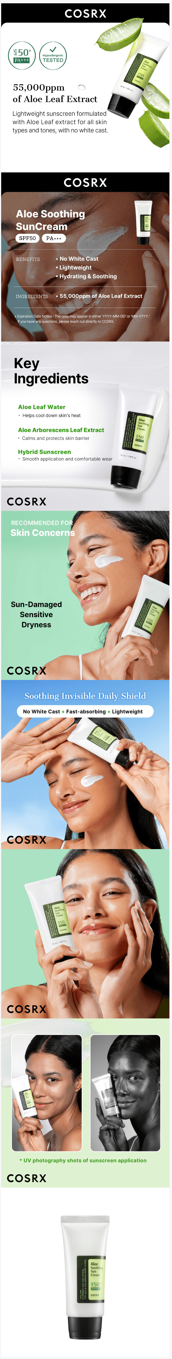 COSRX Aloe Soothing Sun Cream SPF50+ detail 1