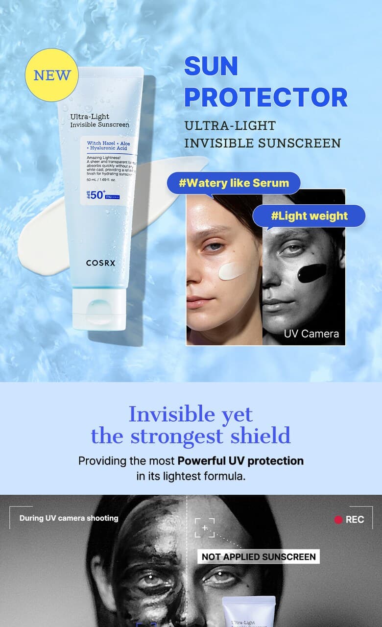 COSRX Ultra-Light Invisible Sunscreen SPF50+ PA++++ 50ml detail 1