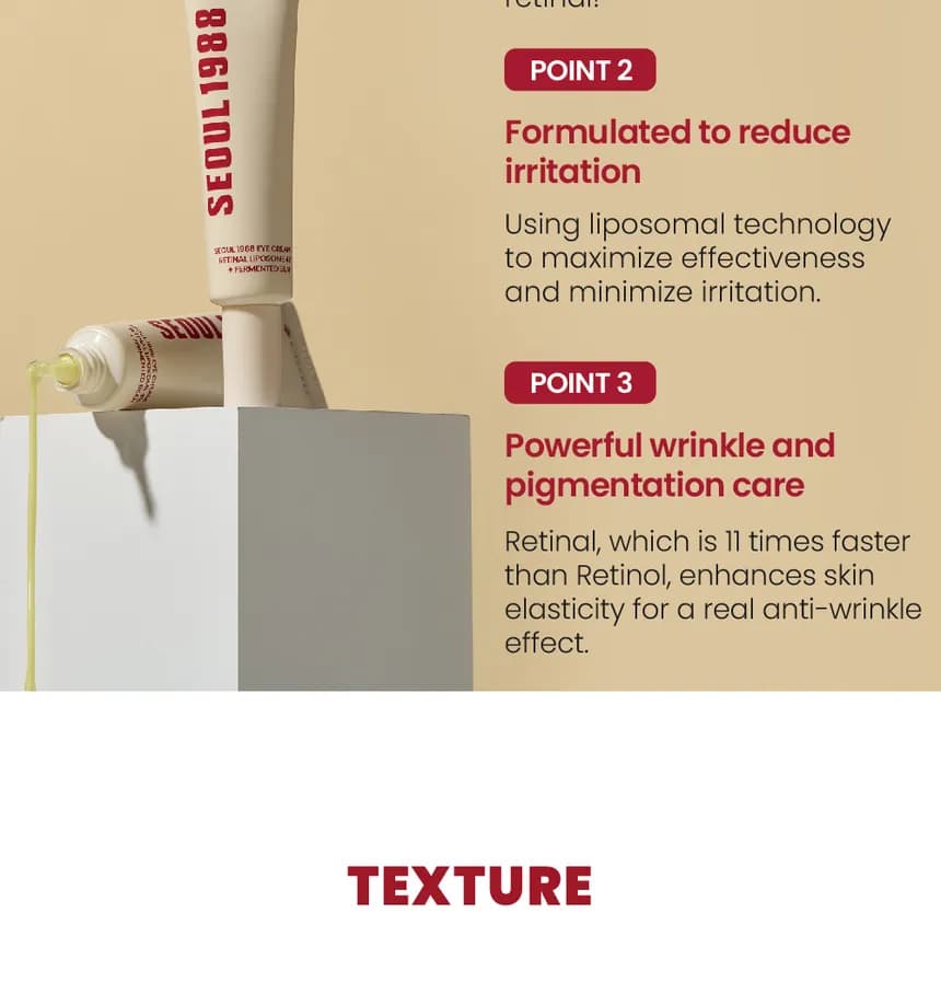 KSECRET - SEOUL 1988 Eye Cream : Retinal Liposome 4% + Fermented Bean detail 7