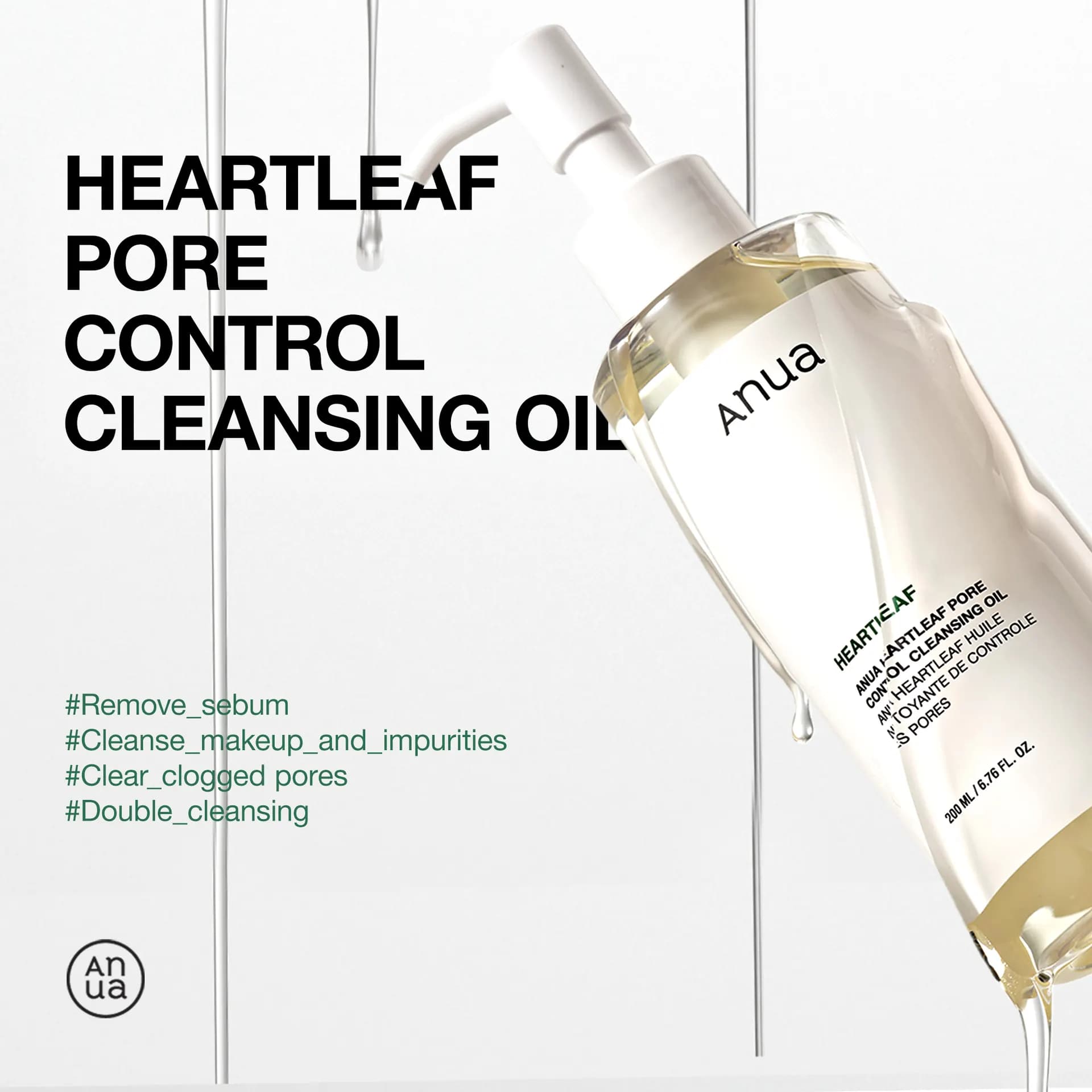 Anua Heartleaf Pore Control Cleansing Oil 200mL Double Set detail 1