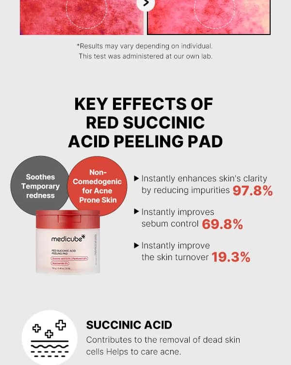 MediCube Red Succinic Acid Peeling Pad 70 sheets detail 2