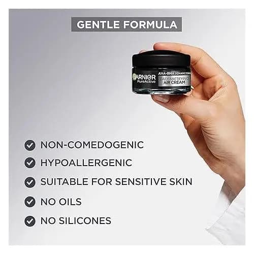Garnier AHA BHA Charcoal Mattifying Air Cream detail 2