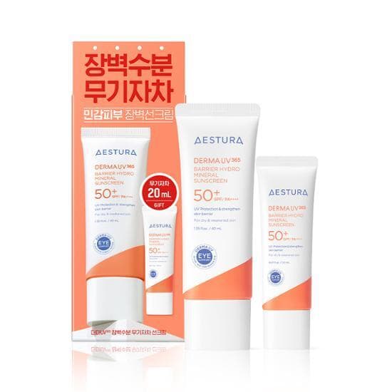 AESTURA Derma UV365 Barrier Hydro Mineral Sunscreen 40ml Set (+20ml) detail 1